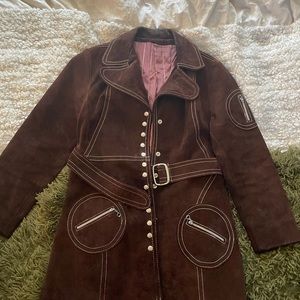 Vintage Dark Brown Suede coat